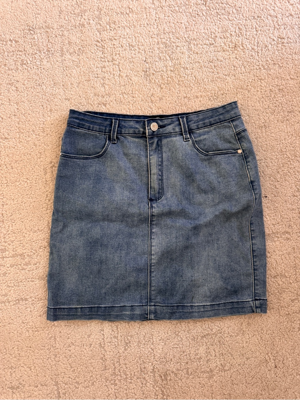 Missguided Mini Denim Skirt in Blue Size 8